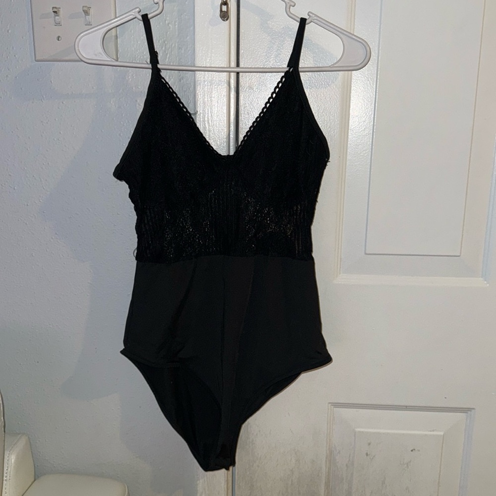 Black bodysuit lace fabric